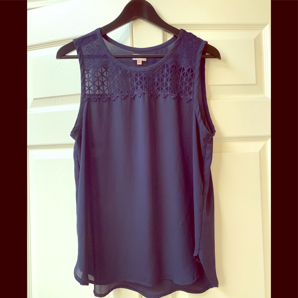 Navy Pixley Sleeveless Top